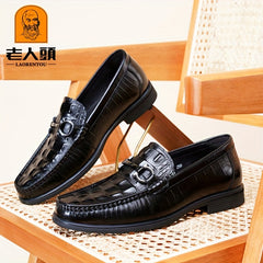 LAORENTOU Men's Leather Horsebit Loafer Shoes Lightweight Non Slip Driving Shoes