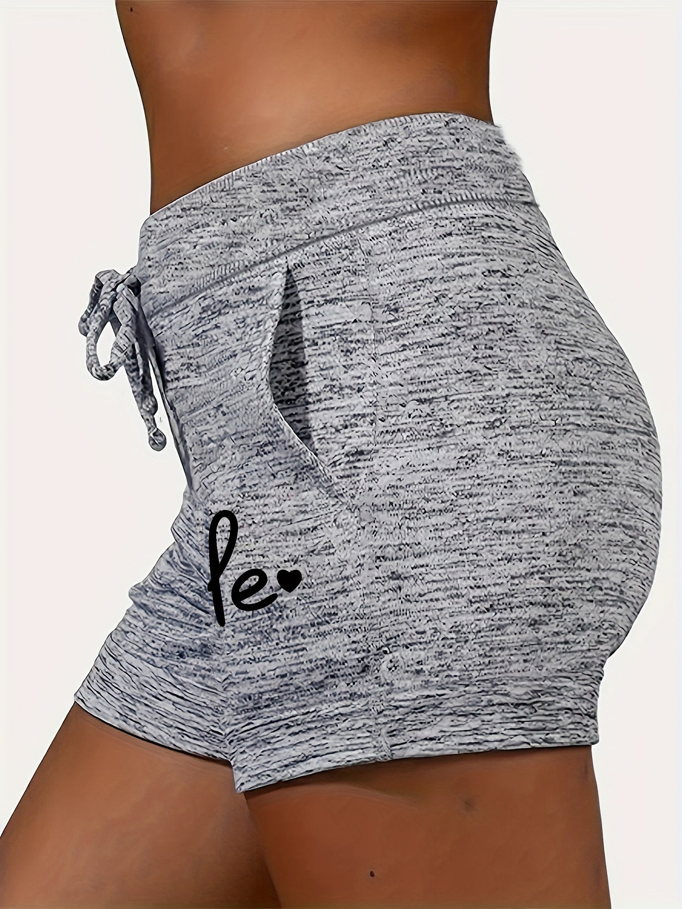 Smile Print Drawstring Shorts Casual Shorts For Summer