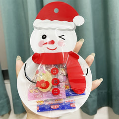 10pcs Christmas Snowman Candy Ziplock Bags - Party Decoration Packaging