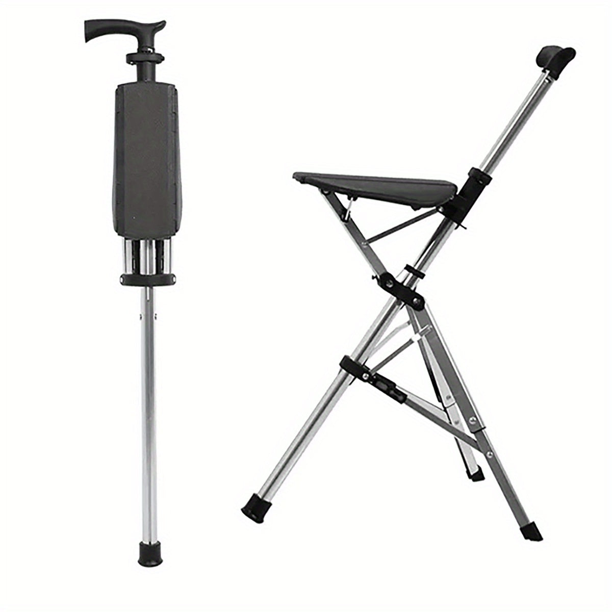 Portable Cane Seat, 117.93KG Capacity, Aluminum Alloy, Durable