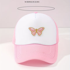 Butterfly Embroidery Mesh Baseball Cap for Couple