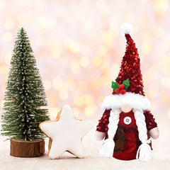Christmas Doll Red Sequin Doll Decoration