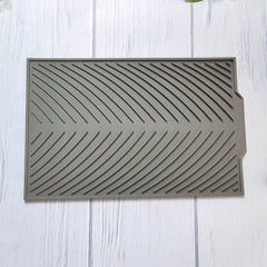 Non Slip Silicone Dish Drying Mat Foldable Draining Tray Gray