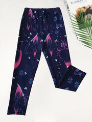 Butterfly Graphic Leggings Girls Comfy Slim Leggings For Sports