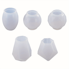 5pcs Geometric Spherical Wine Bottle Crystal Molds With Stopper