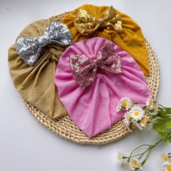 Soft Elastic Baby Girls Bowknot Turban Headband