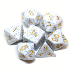 7pcs Stone Style Dice Board Game Dice Polyhedral RPG Dice