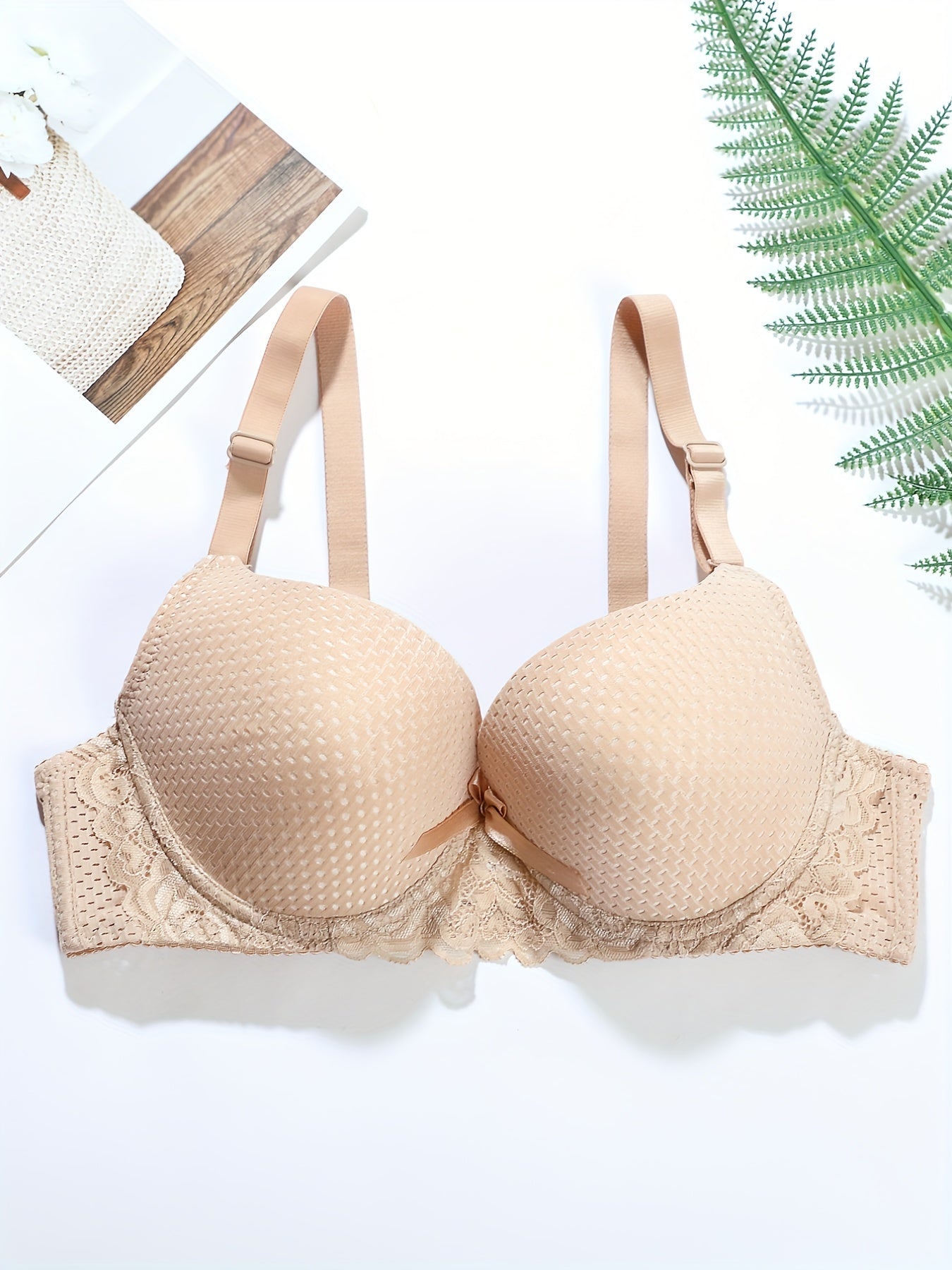 Lace Push Up Bra with Bow Tie
