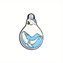 Whale Light Bulb Alloy Brooch Collar Backpack Accessory