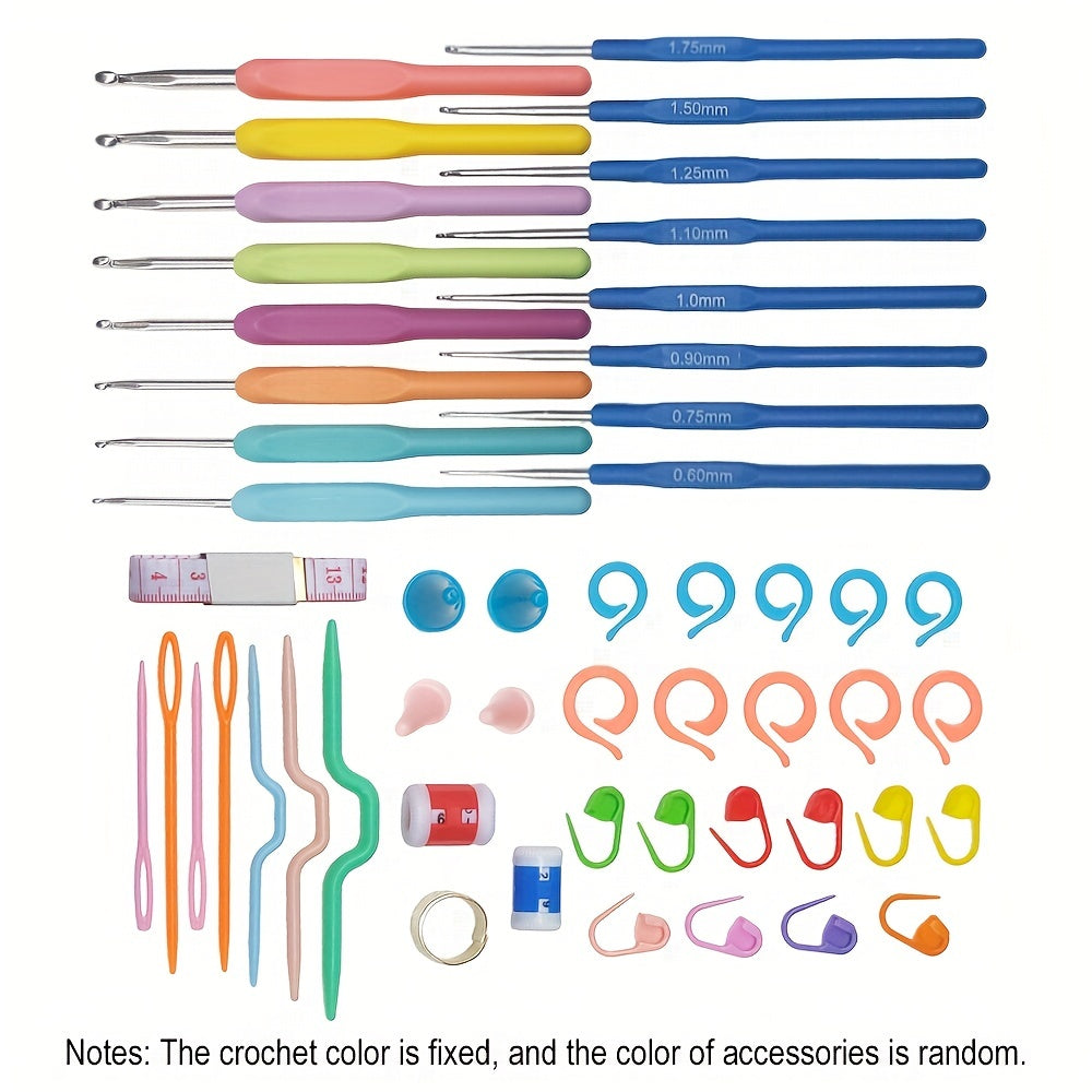 Crochet Hooks Kit Ergonomic Hook Yarn Needles Knitting Supplies