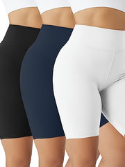 3 Pack Plus Size High Rise Biker Shorts Set