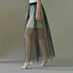 Sequined Mesh Skirt for S American Beach Vacation