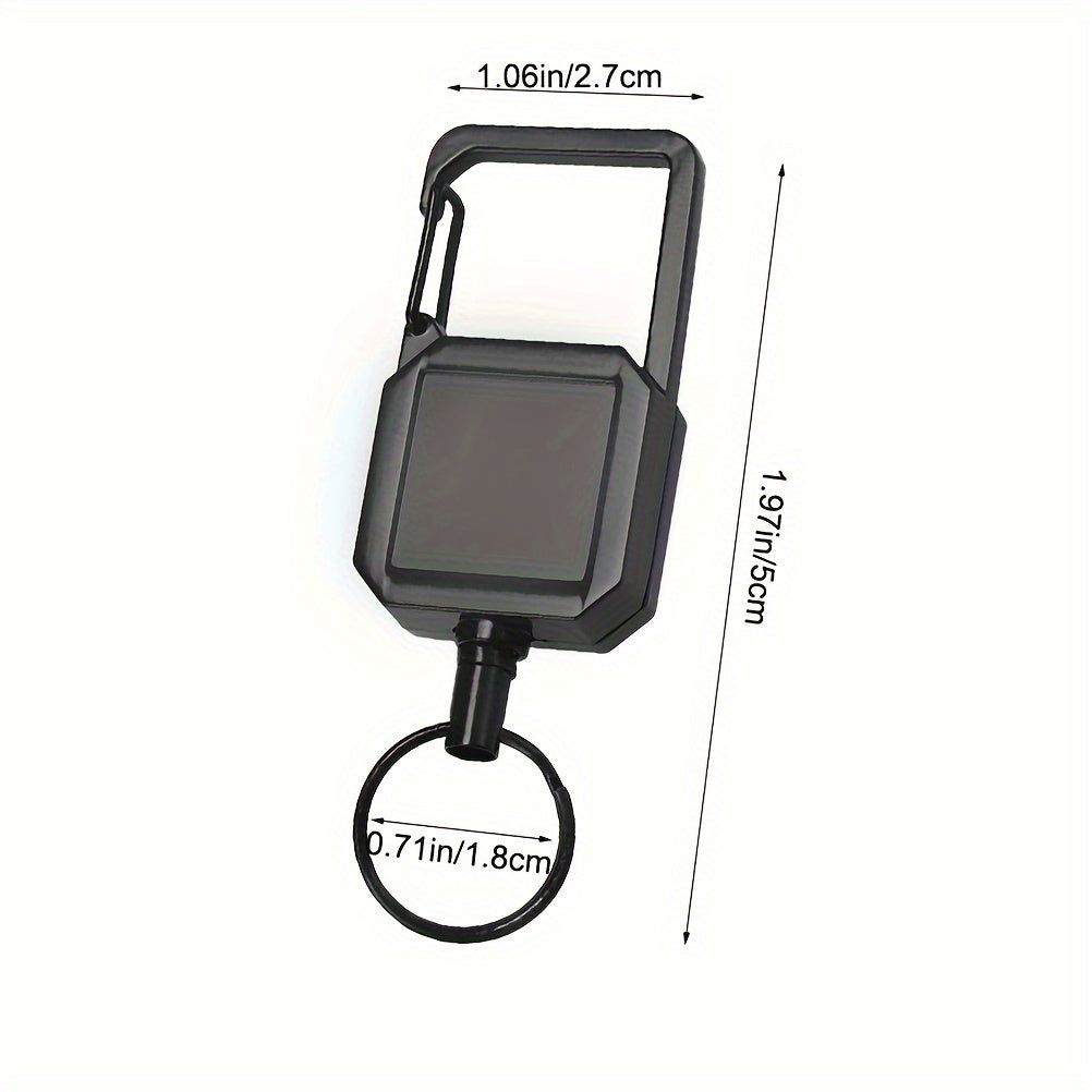 Metal Square Keychain Retractable Hanging Buckle Key Chain