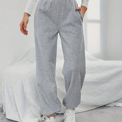 Casual Elastic Waist Jogger Pants Women's Clothing