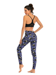Cartoon Owl Print High Waist Leggings Skinny Stretchy Long Length