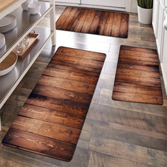 Wood Grain Print Rug Plank Striped Pattern Machine Washable Carpet