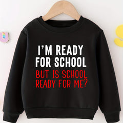 Boys School Letter Print Pullover Sweatshirt