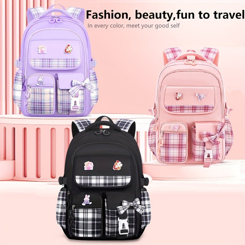 Kids Girls Cartoon Canvas Backpack Lightweight