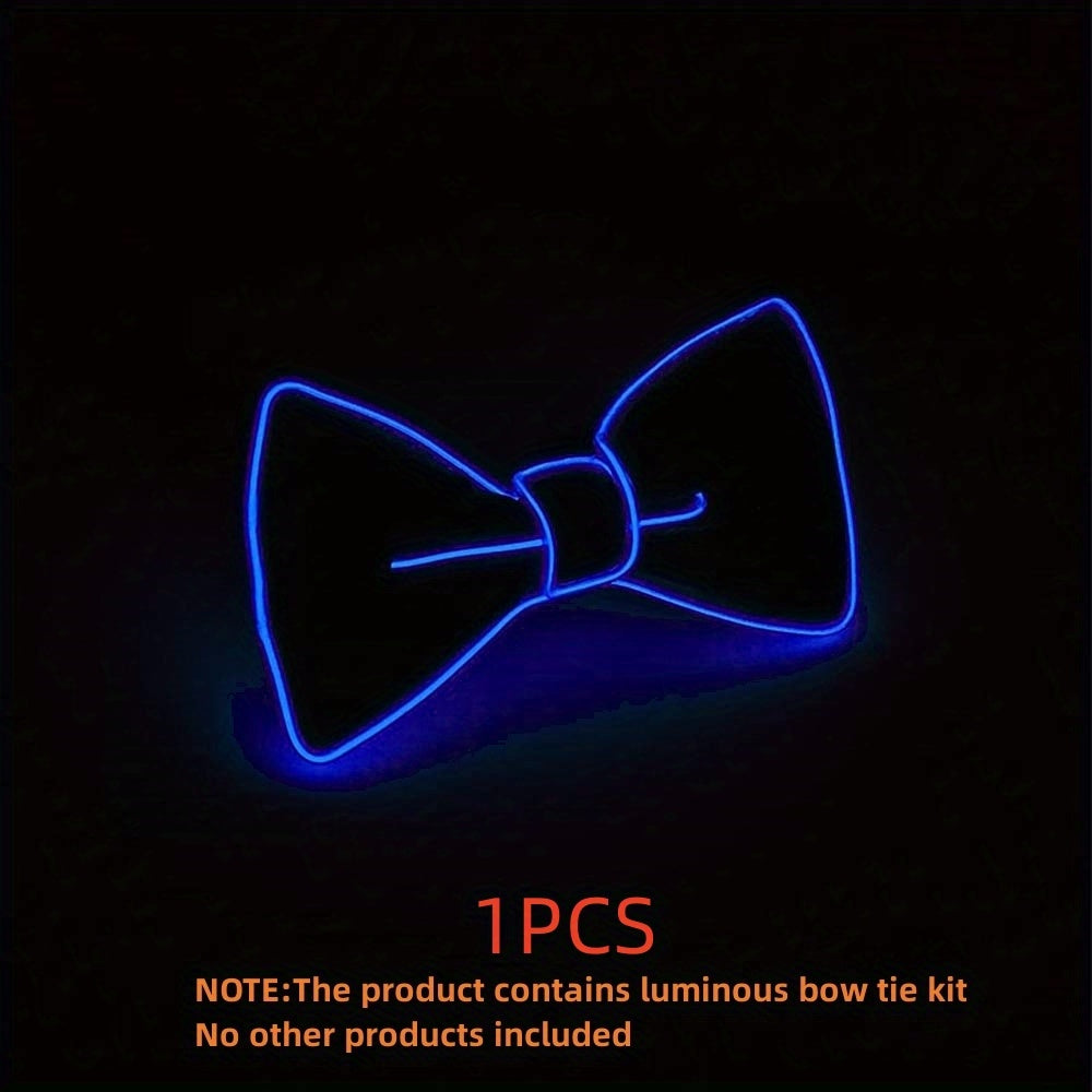4pcs Light Up Bow Tie For Men LED Neon Glow Dark Accessories Funny Novelty