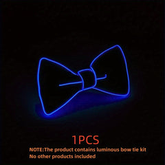 4pcs Light Up Bow Tie For Men LED Neon Glow Dark Accessories Funny Novelty