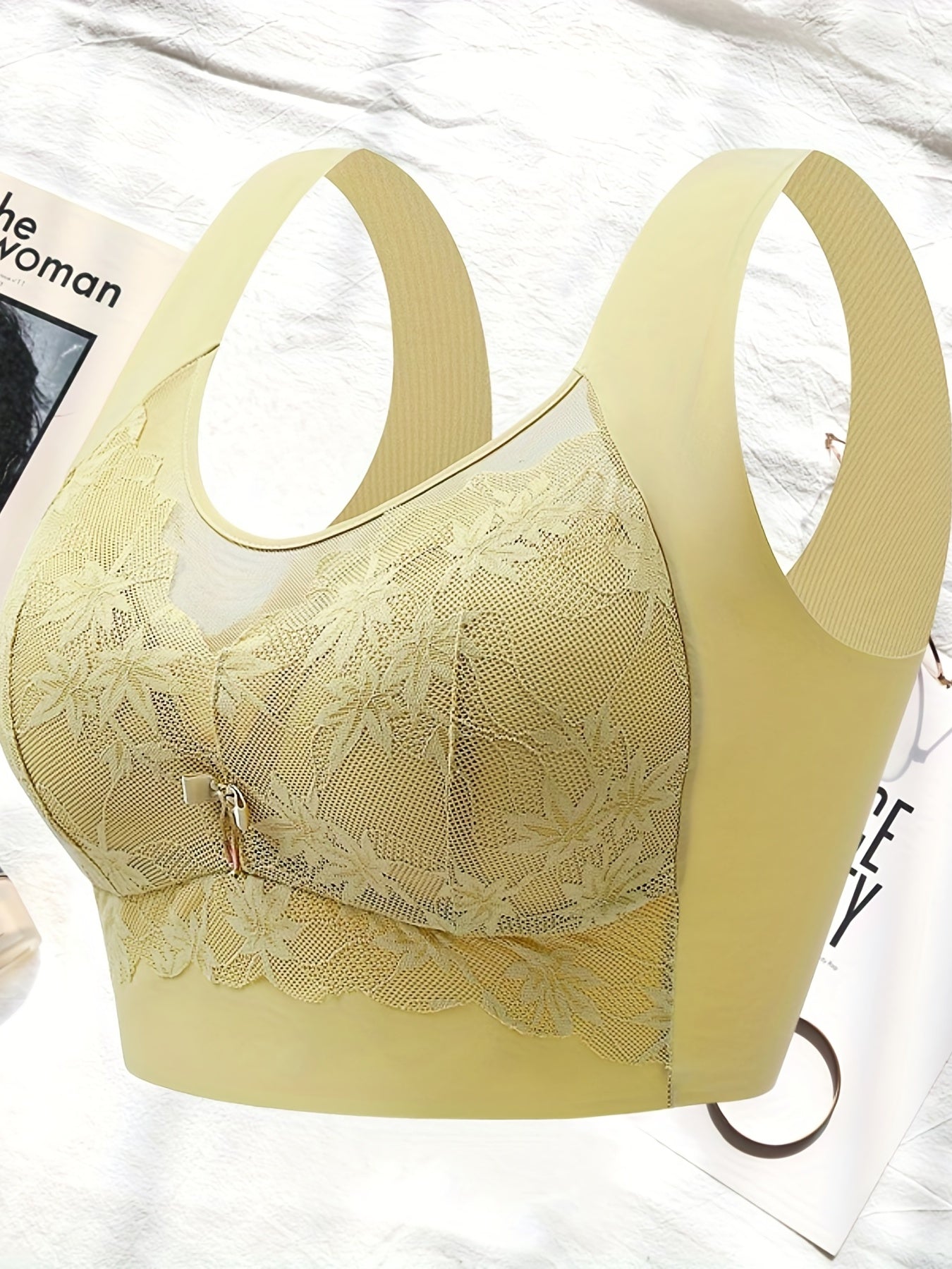 Lace Wireless Bra Seamless Wide Straps Intimates Women's Lingerie