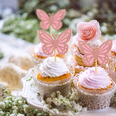12pcs Butterfly Cake Topper Fairy Wedding Birthday Party Decor