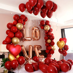 90pcs Red & Golden Balloon Kit for Party Decor