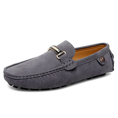 Flat Loafers Metal Buckle Decor Slip On Soft Sole Shoes