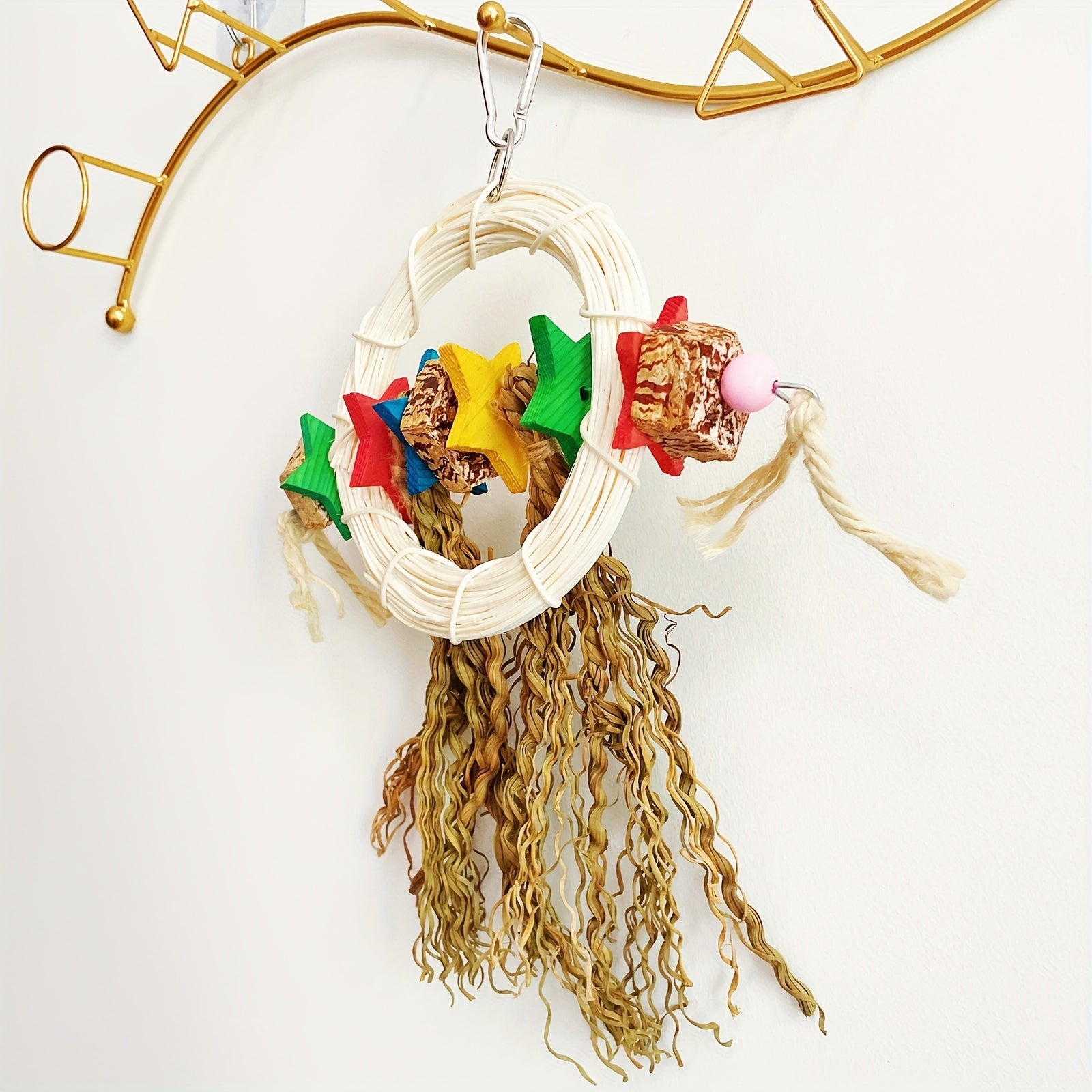 Colorful 5 Point Star Cage Bird Swing for Chewing Climbing Foraging