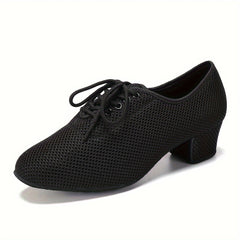 Women's Mesh Breathable Dance Shoes Chunky Heels Balloon Training Practice