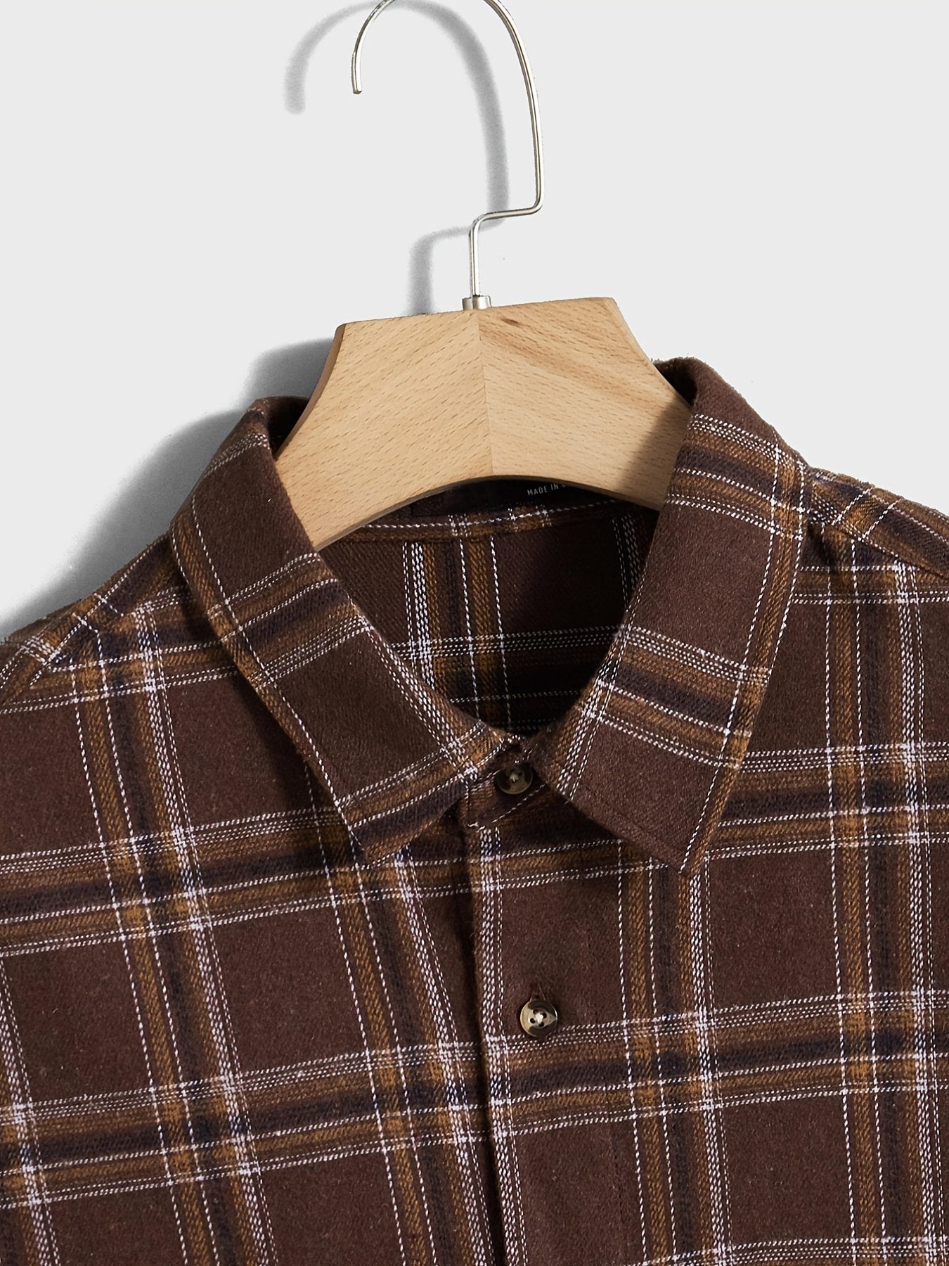 Men's Casual Plaid Shirt Outdoor Long Sleeve Lapel Stylish Comfort