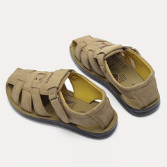 Men's Casual Solid Closed Toe Strap Sandals Outdoor Rubber Sole