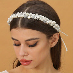 Bridal Crystal Pearl Headband Tiara Wedding Hair Accessories