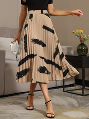 Pleated Skirts Casual Elastic Waist Maxi Skirts Women's Clothing