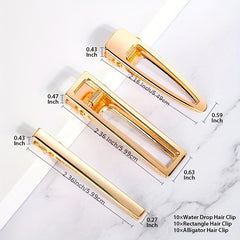Acrylic Resin Hair Clips for Women Girls Crocodile Clips Set of 10