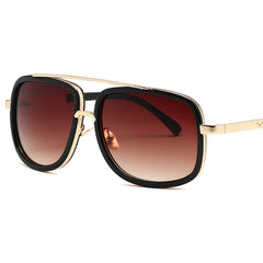 Double Beam Large Frame Sunglasses European And American Thick Frame Sunglasses