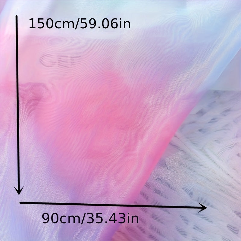 Gradient Encrypted Organza Rainbow Puffy Skirt Fabric 0.91m x 2.74m