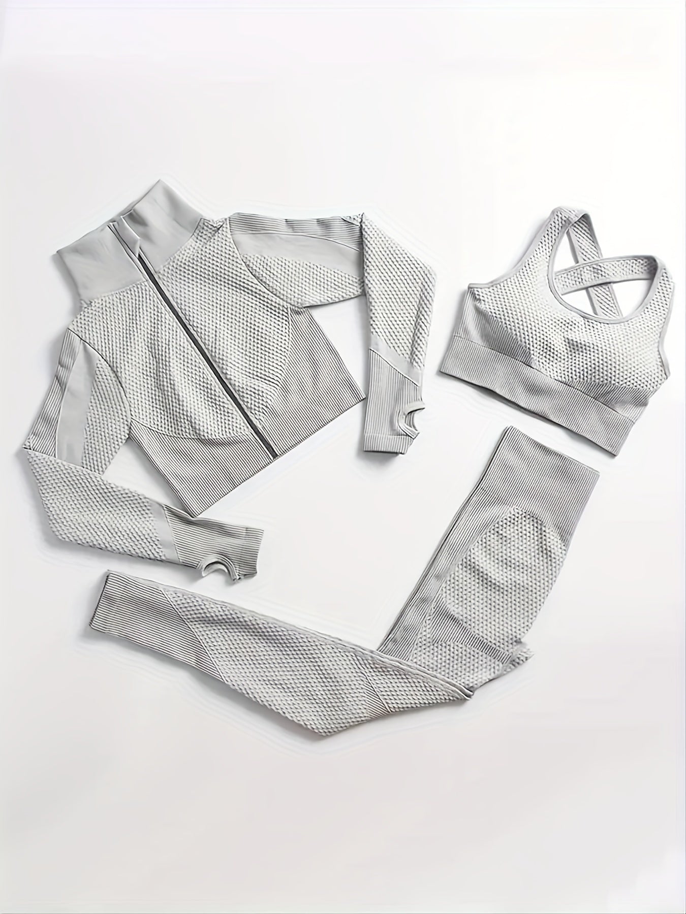 Ultimate Yoga Fitness Set: Seamless Top, Leggings, Sports Bra