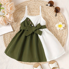 Baby Boys Casual Block Button Front Belted Cami Dress