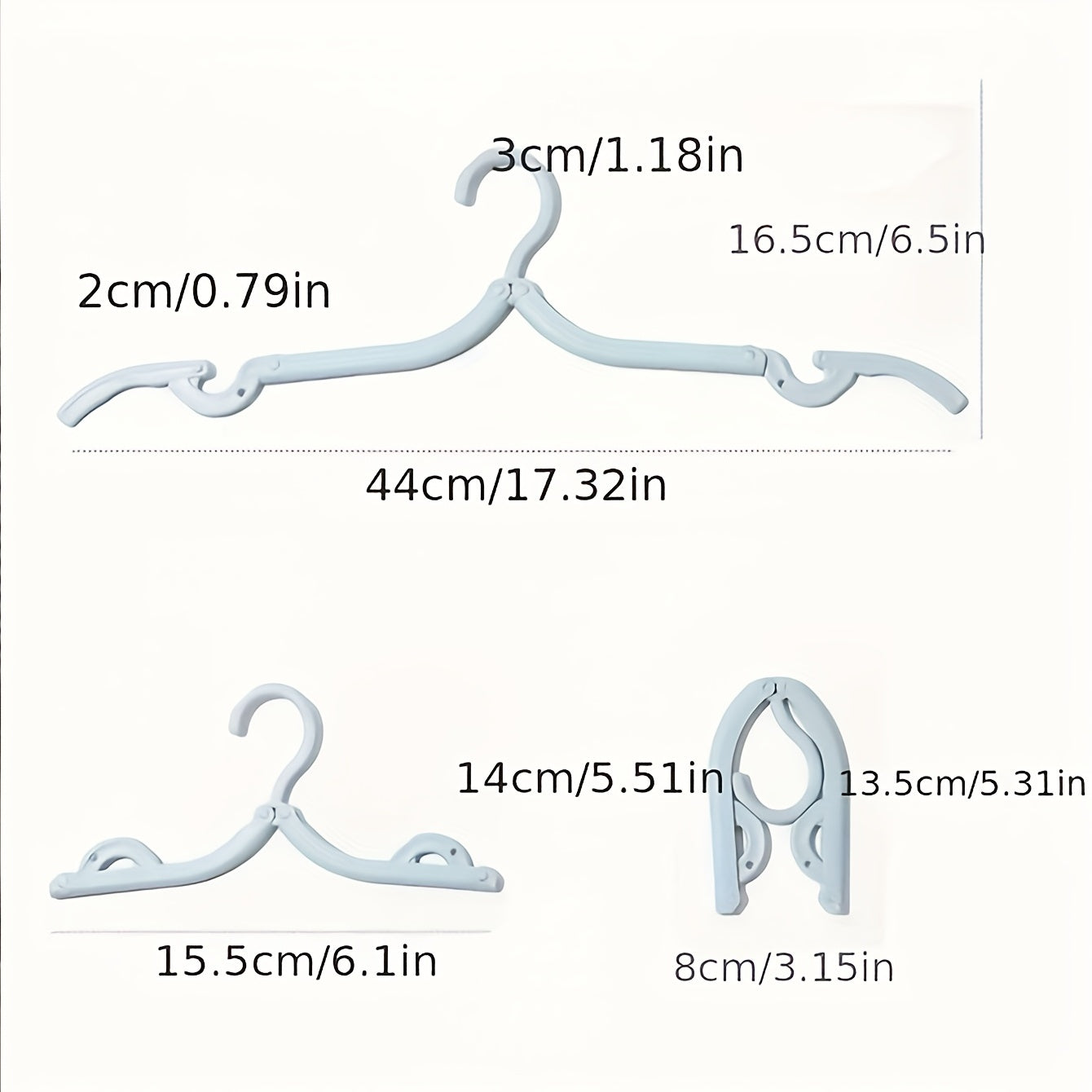 4pcs Folding Clothes Hanger Portable Non-slip Clothes Rack