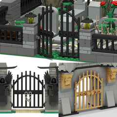 MARUMINE City Gate Building Blocks 1x4x9 Retro Iron Door Fence Golden Brown