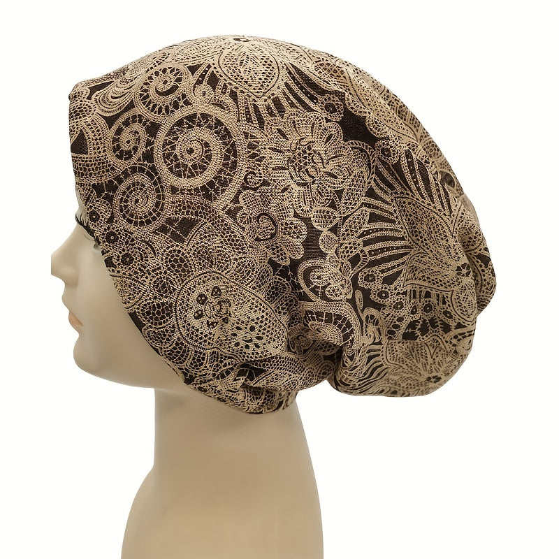 Paisley Print Elastic Beanie Cap Vintage Skull Hat Lightweight Neck Gaiter