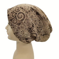 Paisley Print Elastic Beanie Cap Vintage Skull Hat Lightweight Neck Gaiter