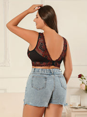 Floral Lace Plus Size Bra Wide Straps Full Cover Bralette