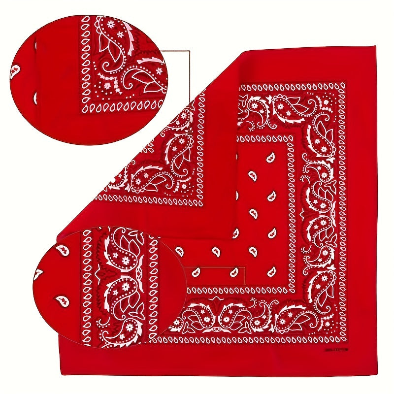 Paisley Print Bandana Neckerchief Hip Hop Cowboy Hankies Head Wrap