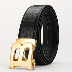 Big B Letter Automatic Buckle PU Leather Belt for Men