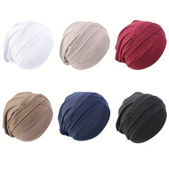 Solid Cross Turban Solid Inner Cap Under Scarf Casual Elastic Head Wrap