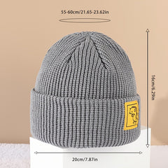 Dinosaur Patch Beanie Hat Woolen Knitted Hat
