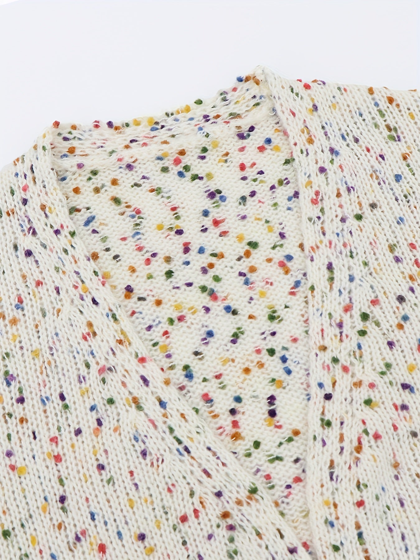 Women's Plus Rainbow Dot Print Long Sleeve Open Front Cardigan