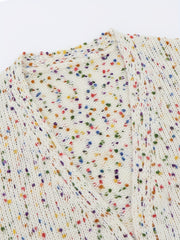 Women's Plus Rainbow Dot Print Long Sleeve Open Front Cardigan